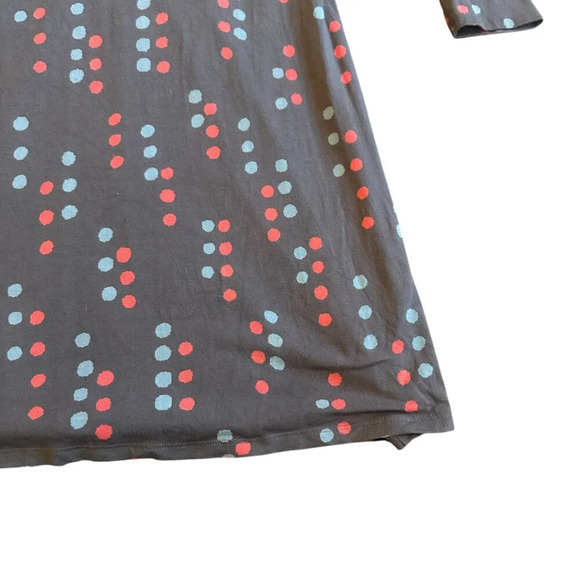 Boden Gathered Band Jersey Stretch Dress Grey Fun Print V-Neck Size 10R Women's - Picture 9 of 11